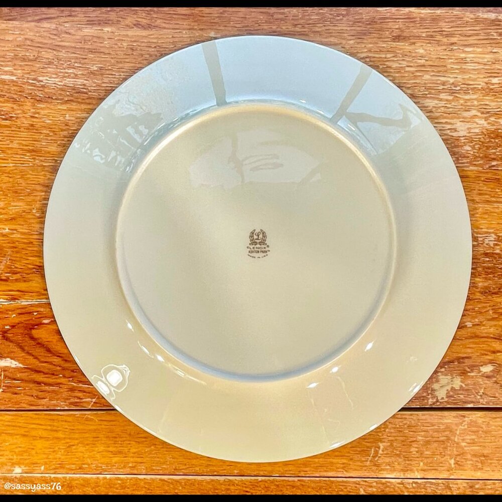 ▪️VTG▪️LENOX▪️3 Piece ASHTON PARK Pink Blue Floral Platinum Fine China Plates - Picture 3 of 5
